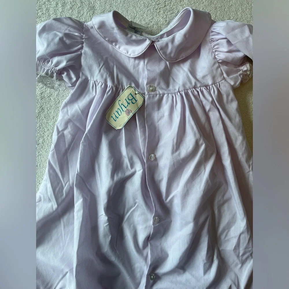 NWT Vintage Bryan dress, Peter Pan collar, back buttons, pale purple, sz 6/6x